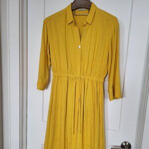 Yellow Midi Shirtdress